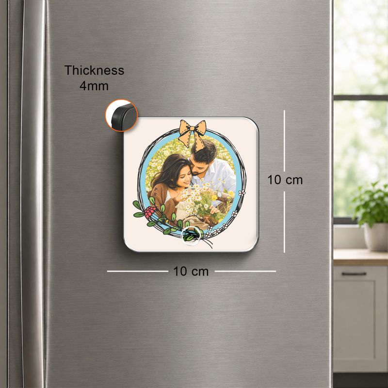 Personalized Photo & Music Plaque Customized Musical Fridge Magnet Frame with Your Photo & Song Anniversary, Birthday & Valentine’s Day Gift for Couples
